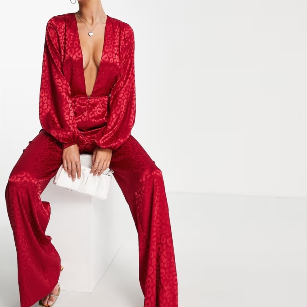 Missguided Bold Red Textured Dress